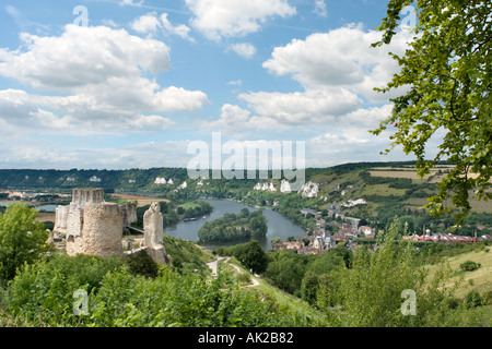 Chateau Gaillard, Les Andelys, Normandia ,Francia Foto Stock