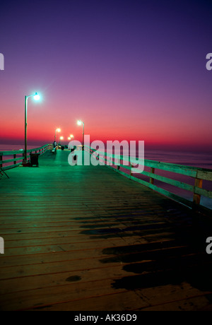 VA Virginia Beach Virginia Beach, la pesca del molo di sunrise Foto Stock