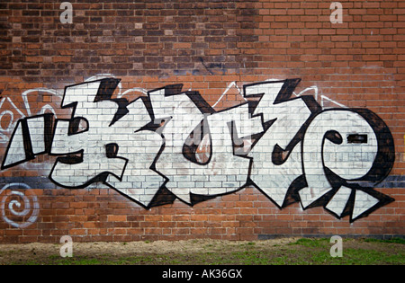 Alcuni graffiti tagging in Clifton Nottingham anche sapere come tagging Foto Stock