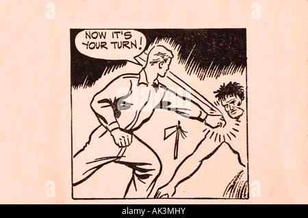 Cartone animato da un 1950 schoolboy annuale di Foto Stock