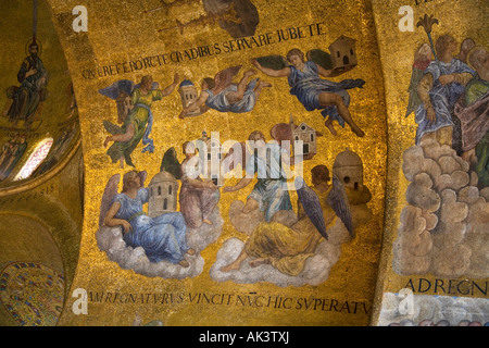 Di San Marco la Basilica di San Marco mosaico interiore Venezia Veneto Italia Foto Stock