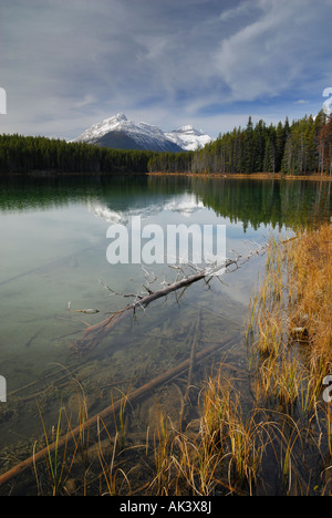 Montare Bosworth riflessa nel lago di Herbert il Parco Nazionale di Banff Montagne Rocciose Alberta Canada Foto Stock