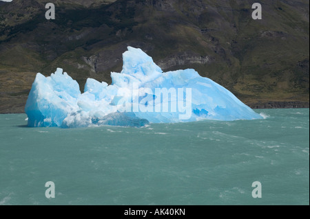 Un iceberg sul Lago Argentino parco nazionale Los Glaciares Patagonia Argentina Foto Stock