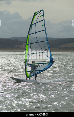 Windsurf sull'estuario del fiume Exe Exmouth Devon Gran Bretagna Foto Stock