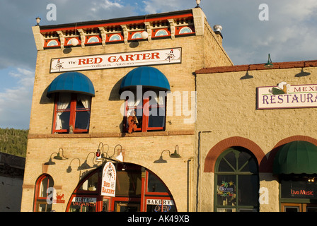 ARIZONA CITTADINA DI WILLIAMS immagine colorata di rosso Garter Hotel e Bakery su Main Street Foto Stock