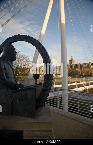 Il James Thomson passerella in Hawick, Scottish Borders, aperto nel 2006 Foto Stock