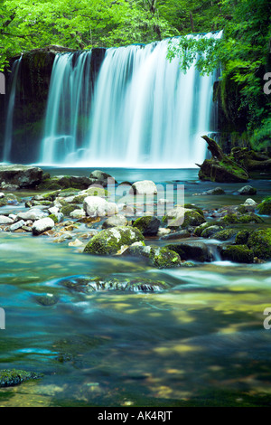 Ddwli superiore cade sul fiume Nedd Fechan Pontneddfechan Powys Galles Foto Stock