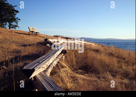 Split cancellata a Washington Park Anacortes Washington su Fidalgo Island con Rosario stretto in background Foto Stock