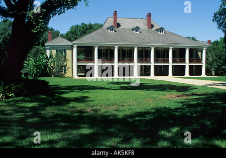 Destrehan Platation presso il fiume Mississippi vicino a New Orleans Foto Stock