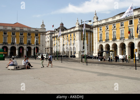 Praco do Comercio Lisbona Portogallo Foto Stock