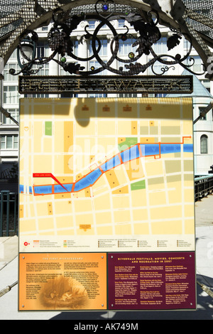 Città informazioni mappa nel centro di Milwaukee, Wisconsin WI Foto Stock