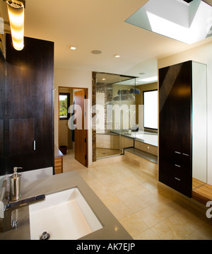 Moderno bagno Master Suite Foto Stock