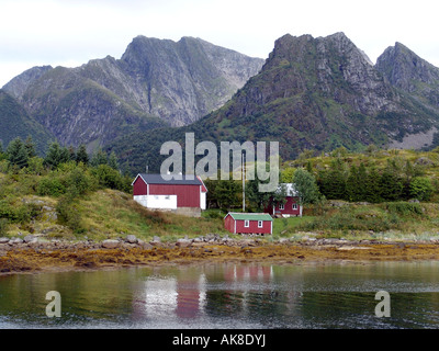 Kabelvag, villaggio di pescatori, Isole Lofoten in Norvegia, Isole Lofoten Foto Stock