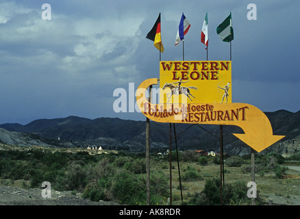 Western Leone Village un set per molti spaghetti western film nel deserto Tabernas Andalusia Spagna Foto Stock