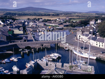 CASTLETOWN Harbour dalle mura del castello di RUSHEN ISOLA DI MAN England Regno Unito Foto Stock