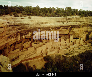 Il Parco Nazionale di Mesa Verde nel Colorado USA mostra Cliff Palace rovine Foto Stock