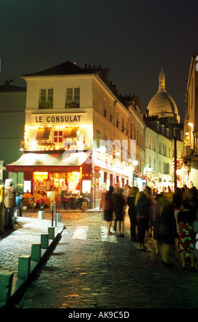 Le Consulat cafe, Rue Norvins, Montmartre, Parigi, Francia Foto Stock