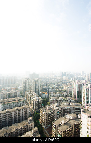 La Cina, nella provincia di Guangdong, Guangzhou, alta sorge, vista aerea Foto Stock