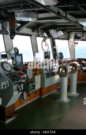 Nave ponte di navigazione casa sul bordo di un icebreaker . Foto Stock