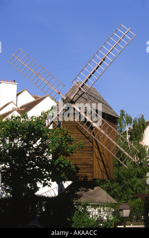 Moulin de la Galette, Montmartre, Parigi, Francia Foto Stock