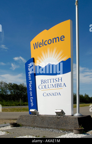 Benvenuti in British Columbia B C segno Canada Foto Stock