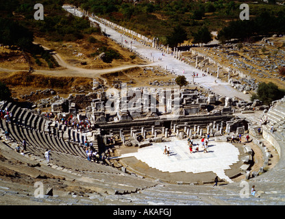 Antico Teatro Greco in Efeso in Turchia Foto Stock