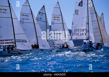 Yachts racing durante Whitsunday Hamilton Island Race Queensland Australia Foto Stock