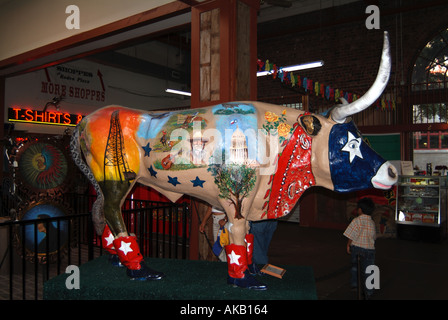 Statua di long horn a Fort Worth, Texas Foto Stock