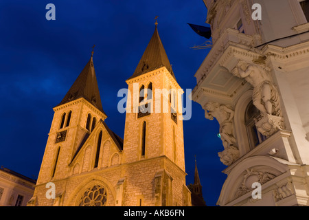 Cattedrale Cattolica, quartiere Bascarsija, Sarajevo, Bosnia ed Erzegovina Foto Stock