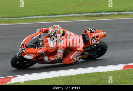 L'italiano Loris Capirossi Ducati Marlboro in 2007 Gran Premio Polini della Malesia Circuito di Sepang in Malesia Foto Stock