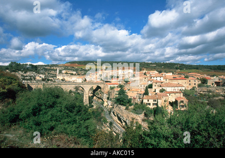 La storica fortificata Paese Cataro di Minerve, Herault 34, Languedoc-Roussillon, Francia Foto Stock