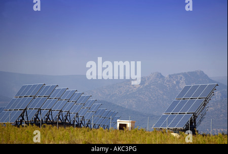 Centrale solare, Castilla La Mancha, in Spagna Foto Stock