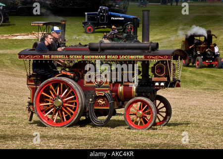 I sei pollici Burrell Scenic Showman il motore chiamato Bocca di Leone. Visto qui al Grande Dorset fiera del vapore, Inghilterra, Regno Unito. Foto Stock