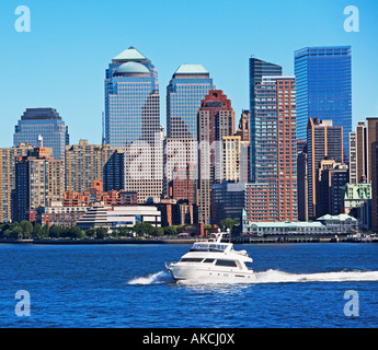 La città di NEW YORK, NYC, Manhattan Lower Manhattan, New SCENIC 5 posti, edifici, Viaggi, Turismo, grattacieli, edificio di vetro, vetro, mattoni, Foto Stock