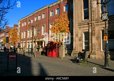 Macclesfield town center colori autunnali cheshire england Regno unito Gb Foto Stock