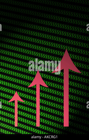 Una fotografia di stock di una immagine che rappresenta il successo aumento delle aziende che utilizzano il dollaro Foto Stock