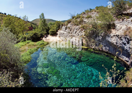 Impostazione naturale di poza azul covaneras burgos Castilla Leon Spagna Foto Stock