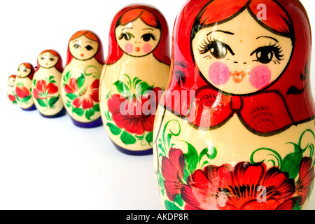 Una fotografia di stock di un set di bambole russe. Foto Stock