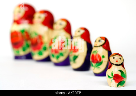 Una fotografia di stock di un set di bambole russe. Foto Stock