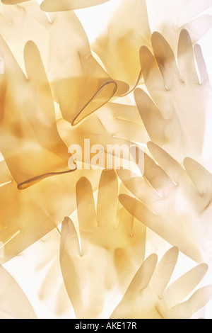 Pila di guanti medicali Foto Stock