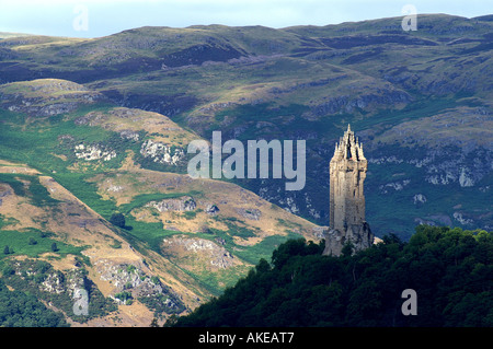 Est vista dal castello di Stirling verso Wallace Monument Foto Stock
