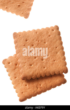 Cookie di quadrati con pattern isolati su sfondo bianco Foto Stock