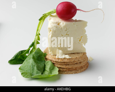 Welsh Caerphilly cheese cracker cibo editoriale Foto Stock