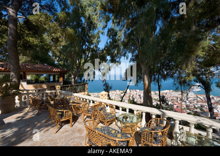 Bar con vista panoramica in Bochali, Zante, Zacinto (Zante), Isole Ionie, Grecia Foto Stock