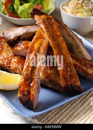 American costine di maiale cibo editoriale Foto Stock