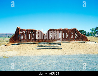 Alice Springs segno Foto Stock