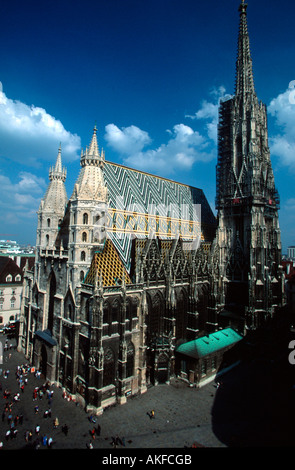 Österreich, Wien I, Blick vom Haas-Haus auf den Stephansdom Foto Stock