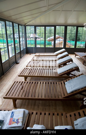 Area Relax, Pré-Saint-Didier bagni termali, Valle d'Aosta, Italia Foto Stock