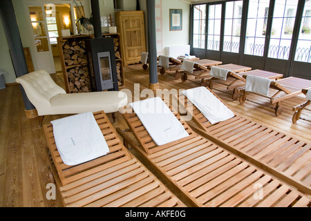 Area Relax, Pré-Saint-Didier bagni termali, Valle d'Aosta, Italia Foto Stock