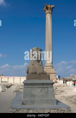 Sphinx e Pompei il pilastro di Alessandria Foto Stock